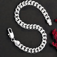 Elegant Sterling Silver Braided Link Chain Bracelet and Necklace Set Classic 429