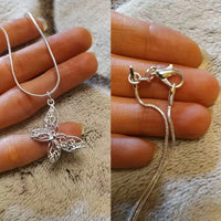 Silver Plated Butterfly Pendant Necklace for Women – Copper Alloy Filigree 1135