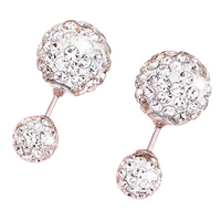925 Sterling Silver Stud Earrings with Sparkling Cubic Zirconia, 2.5cm Drop 160