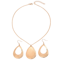 3PCS Lightweight Geometric Jewelry Set with Hollow Teardrop Pendant, 43+5 cm 717