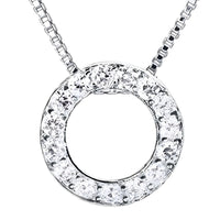 925 Sterling Silver Jewelry Round Zircon Pendants Necklaces Women Fine Semi 266