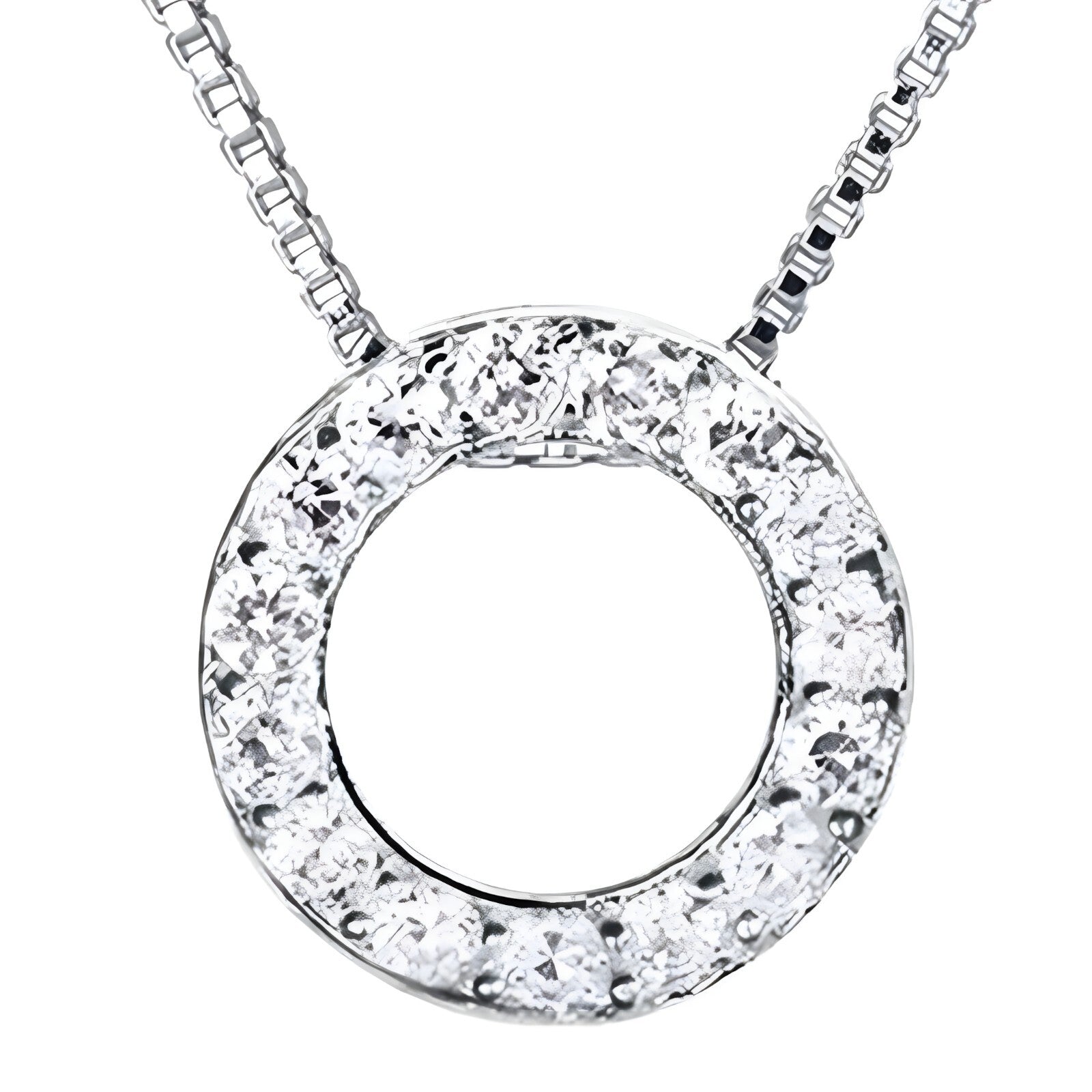 925 Sterling Silver Jewelry Round Zircon Pendants Necklaces Women Fine Semi 266