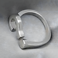 Silver Plated Fashion Ring for Women; Modern 0.9cm Wide Open Cuff Design 489