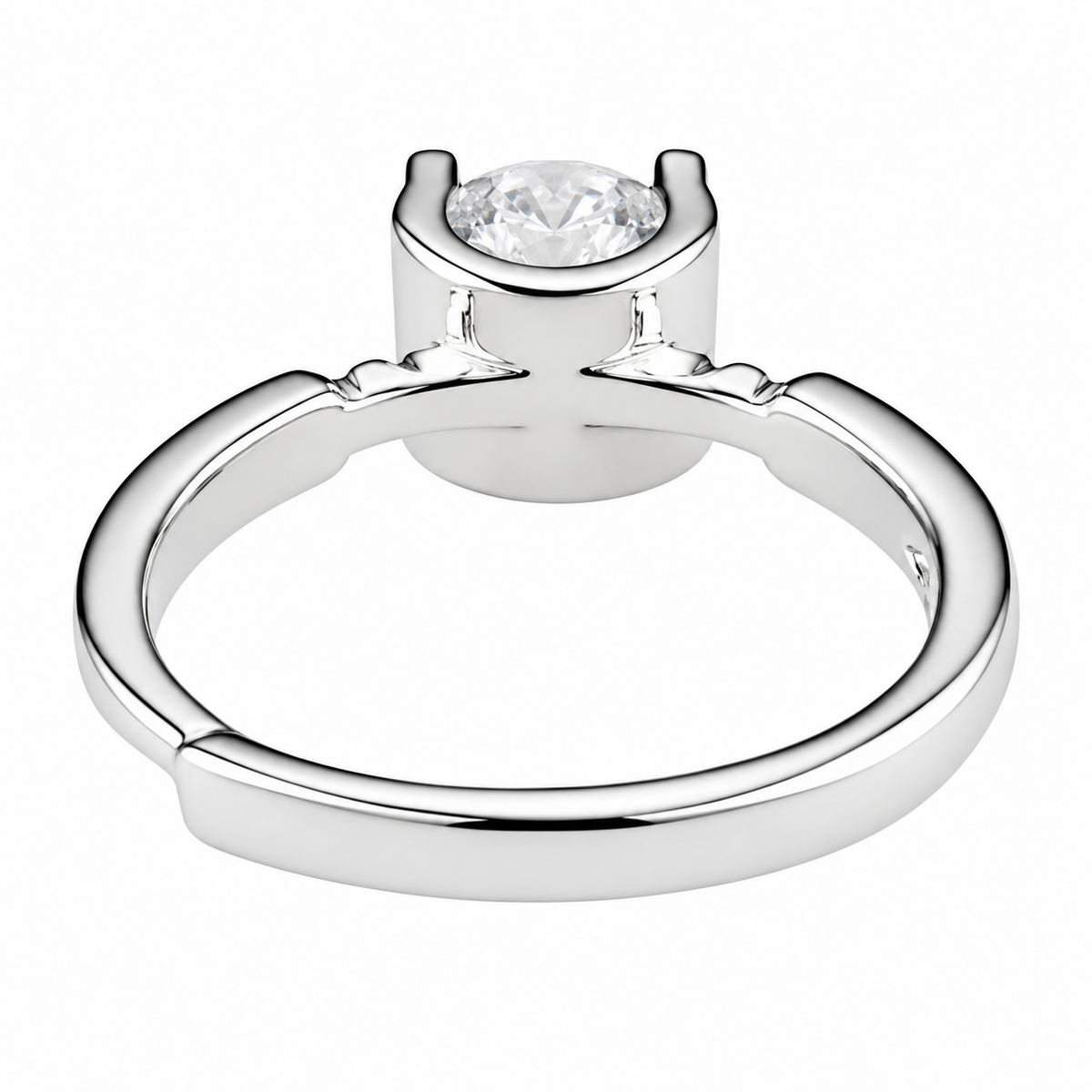 Women's Adjustable Round Brilliant Zircon Engagement Ring, Silver Tone 1654