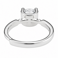 Women's Adjustable Round Brilliant Zircon Engagement Ring, Silver Tone 1654