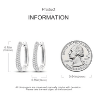 Wide Liquefied Metal Look U-Shaped Pave Huggie Hoop Earring Dazzling Diamond 621