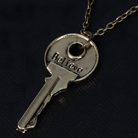 Vintage Believe Key Pendant Necklace -  Zinc Alloy Inspirational Key Charm 1092