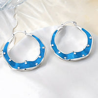 S925 Sterling Silver Geometric Minimalist Circle Hoop Earring for Women 615