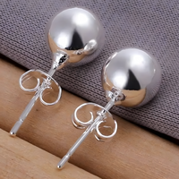 8mm Ball Stud Earrings for Women – Classic Round Butterfly Back Lightweight 1423