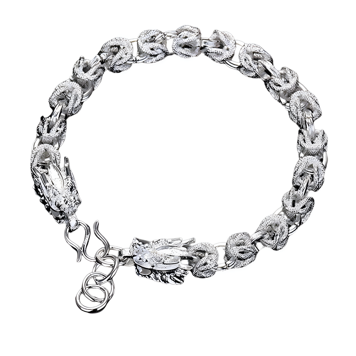 925 Silver Dragon Head Link Bracelet for Men's Biker Gothic Punk Jewellery 426