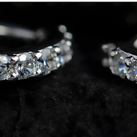 Women's 925 Sterling Silver Small Hoop Earrings AAAA Cubic Zirconia, Dainty 471