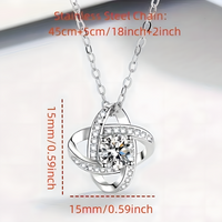 Vintage Style Cubic Zirconia Love Knot Necklace for Mom, Zinc Allo (No box) B187