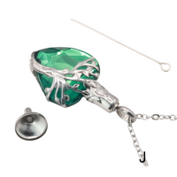 Heart Tree of Life Urn Necklace Crystal Funnel Filler 316L Stainless Steel B208