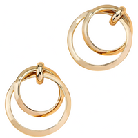 Oversized Double Ring Hoop Earrings Gold Plated Statement Drop Earrings 1396
