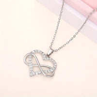 Unified Jewellery® Bridal 925 Silver Plated Zircon Infinity Heart Pendant 14 UK