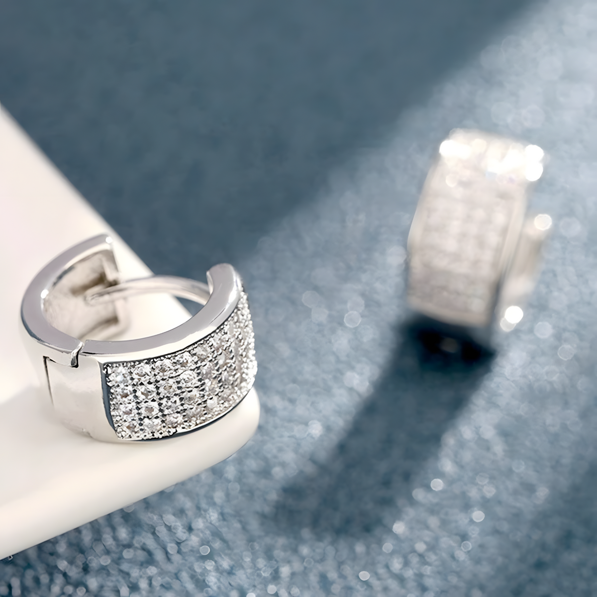 Sparkling Huggie Hoop Earrings for Women - 925 Sterling Silver Pave Zirconia 333