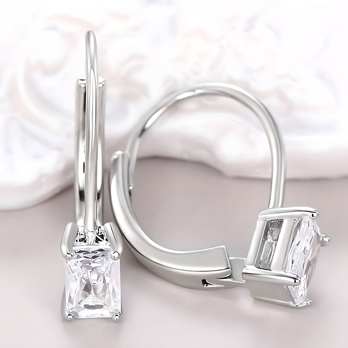 Unified Jewellery Dangle Drop Leverback Earrings for Women: Crystal Zirconia 652