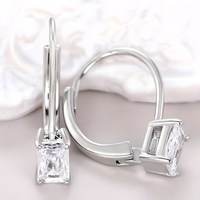 Unified Jewellery Dangle Drop Leverback Earrings for Women: Crystal Zirconia 652