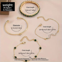 4pcs Shiny Iced Out Rhinestone Bangle Bracelet Set Stackable Hand Jewelry 77 UK