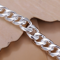 Unified Jewellery Premium 8mm Cuban Curb Chain Bracelet 20cm Box Clasp 1844