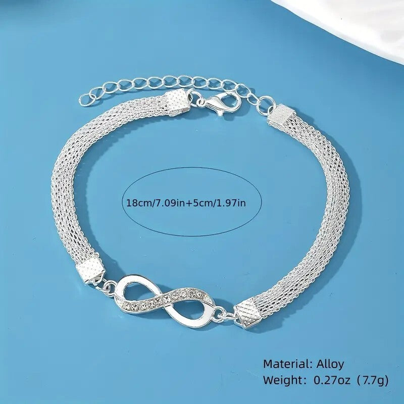 Infinity Symbol Rhinestone Chain Bracelet Personality Bracelet Women 90 UK