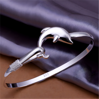 Unified Jewellery Dolphin Open Bangle Bracelet Ocean Marine Nautical Gift 1855