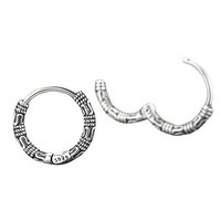 925 Sterling Silver Plated Hoop Earrings, Vintage Retro Huggie Earrings 466