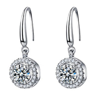 Unified Jewellery Sterling Silver Cubic Zirconia Halo Dangle Earrings 348