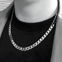 Premium Rhodium-Plated 6MM Cuban Link Chain Necklace-Durable Polished Metal 1452