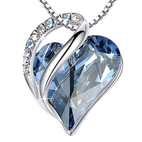 Large Faceted Crystal Pendant With Sparkling Rhinestone Accent Contemporary B322