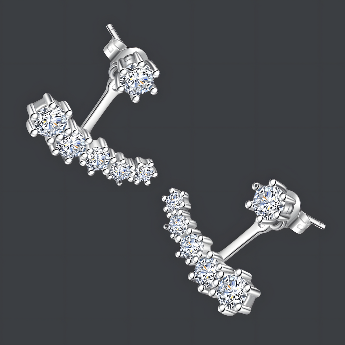 Multi-Stone CZ Stud Earrings for Women – Sparkling Cluster Design with Cubic 952