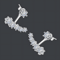 Multi-Stone CZ Stud Earrings for Women – Sparkling Cluster Design with Cubic 952