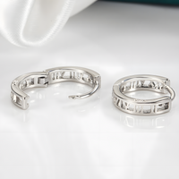 925 Silver-Plated Alloy Geometric Hoop Earrings – Trendy Round Huggie Style 936