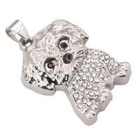 Maltese Dog Pendant Necklace – Multi-Tone Gold-Plated & Rhodium Over B248