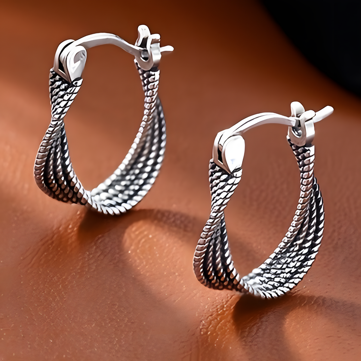 Women's Twist Geometry Hoop Earrings Niche Unique Design Vintage Temperament 523