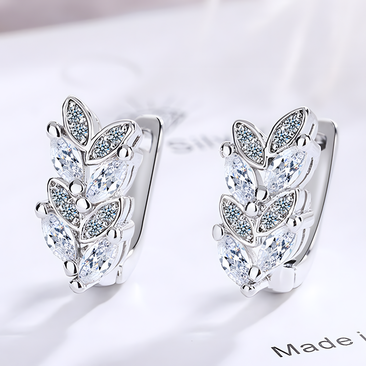 Women's 925 Sterling Silver Cubic Zirconia Pave Hoop Earrings |Dainty Huggie 472