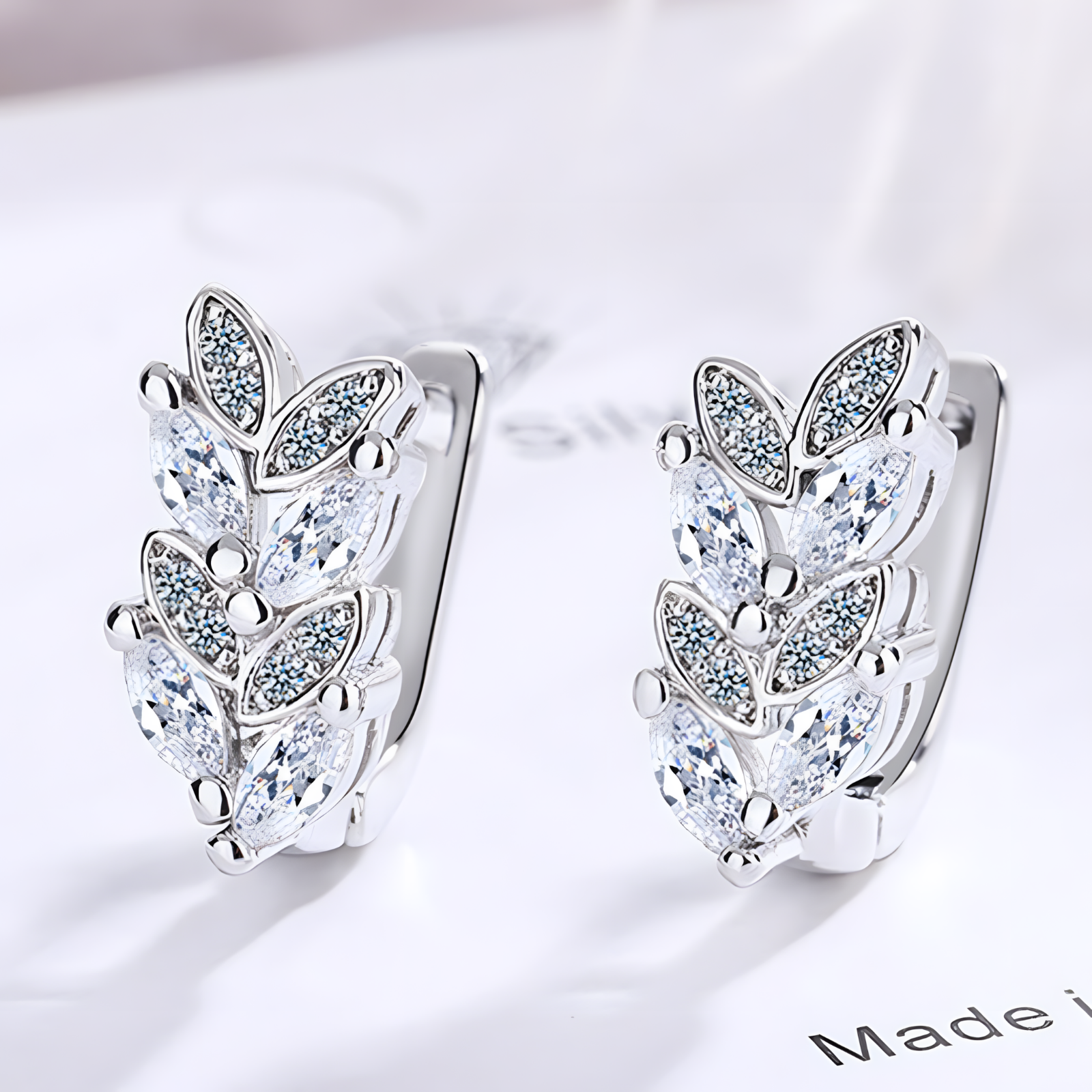 Women's 925 Sterling Silver Cubic Zirconia Pave Hoop Earrings |Dainty Huggie 472