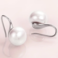Elegant Sterling Silver Dangle Earrings with Lustrous Freshwater Pearls 133