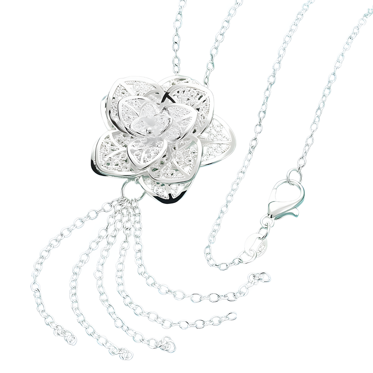 Unified Jewellery Premium Floral Tassel Pendant Necklace Long Chain Women 1830
