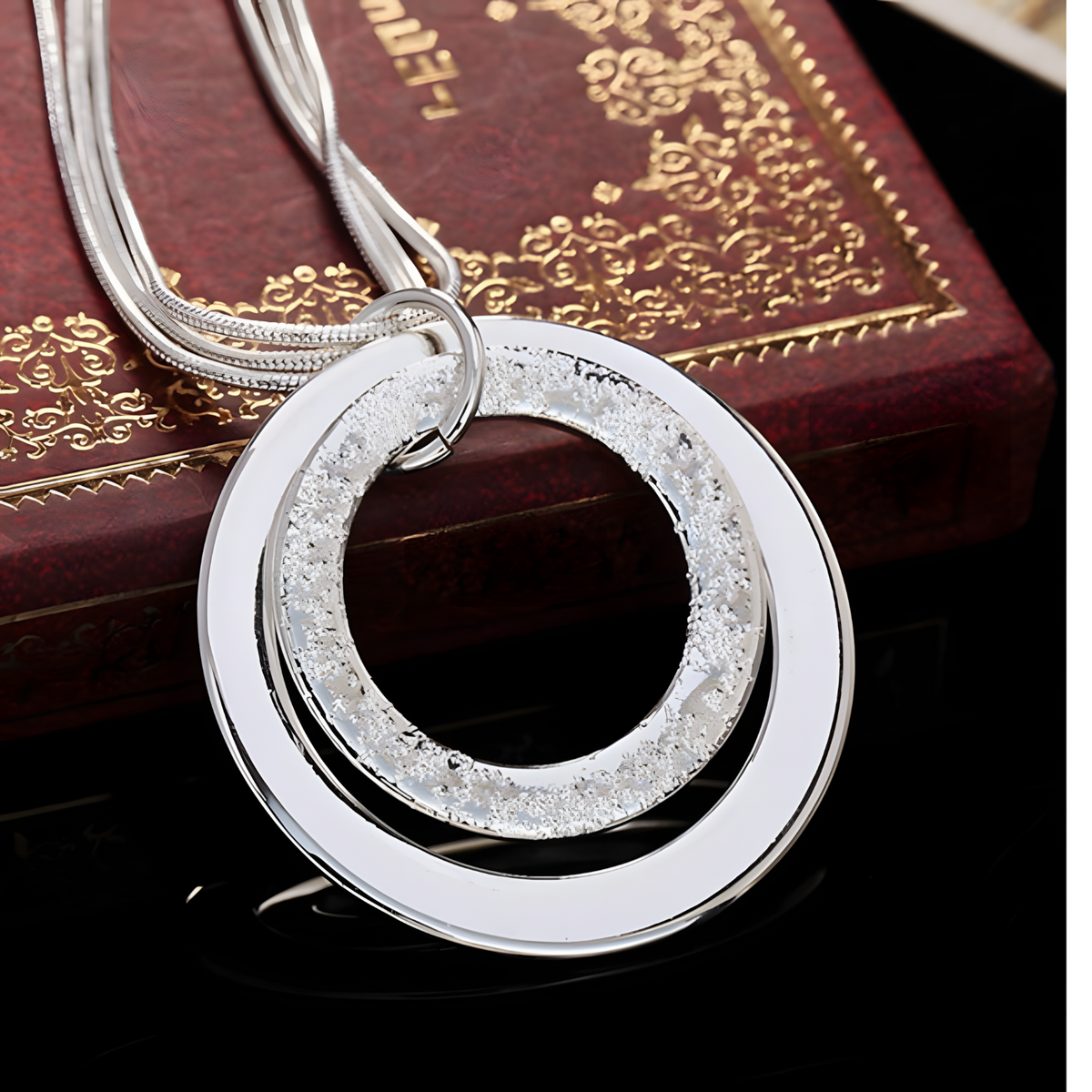Chain Round Layered Charm Punk Statement Minimalist Collar Necklace 1473