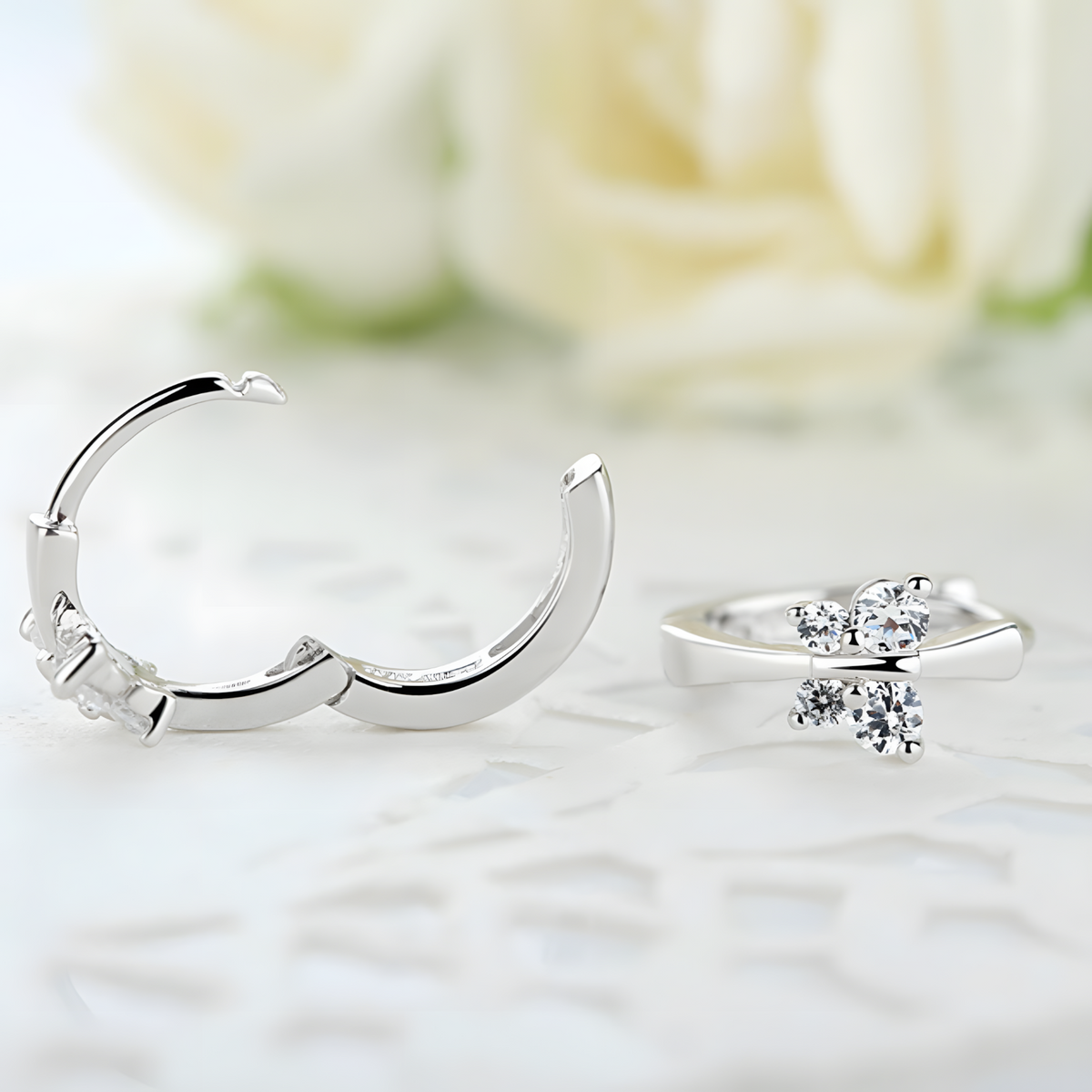Butterfly Huggie Hoop Earrings Women – Copper Alloy With Platinum Plating 867