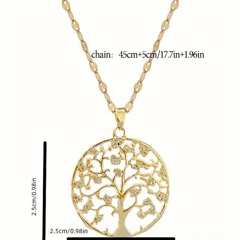 Creative Trendy Elegant Zircon Tree Of Life Pendant Necklace Decorative 33 UK