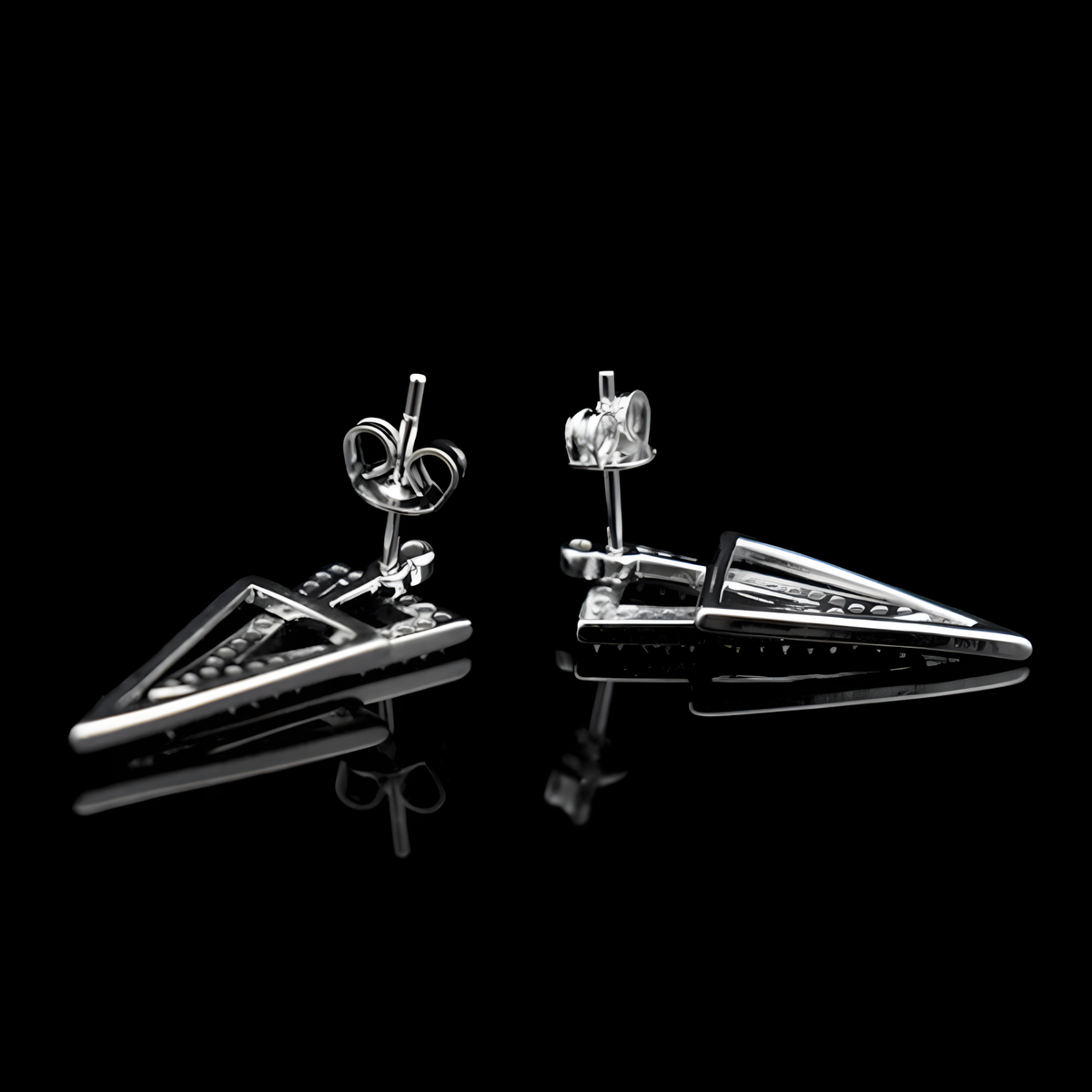 925 Sterling Silver V-Shaped Dangle Earrings Trendy Geometric Drop Earrings 307
