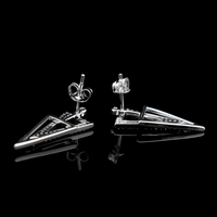 925 Sterling Silver V-Shaped Dangle Earrings Trendy Geometric Drop Earrings 307