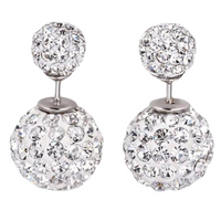 925 Sterling Silver Stud Earrings with Sparkling Cubic Zirconia, 2.5cm Drop 160