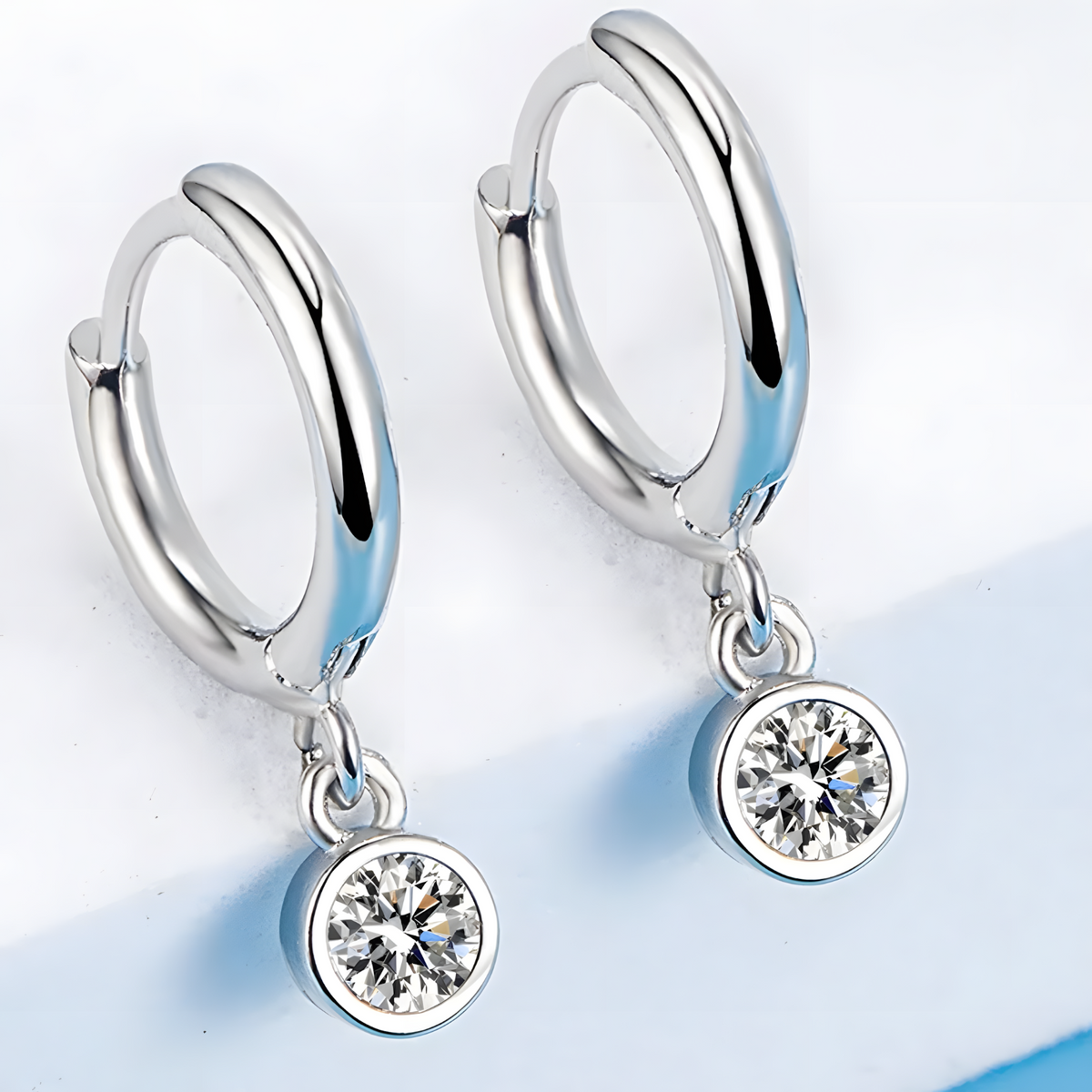 Solid 925 Sterling Silver Zircon Drop Earrings Women, Trendy Hypoallergenic 469