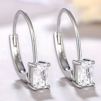 Unified Jewellery Dangle Drop Leverback Earrings for Women: Crystal Zirconia 652