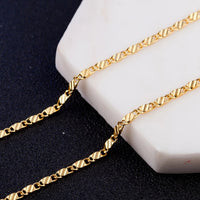 18K Gold Plated Chain Necklace, 2mm Wide, Adjustable Eco-Friendly Material 440