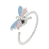Dragonfly Fidget Spinner Ring, Adjustable Anxiety, Rotating Dragonfly, Blue 378