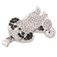 Shiba Inu Dog Pendant Necklace For Women Gold And Silver Tone Look Crystal B234